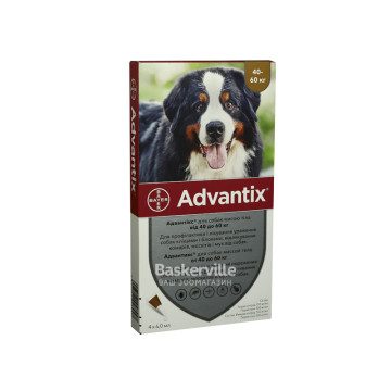 Краплі від бліх та кліщів Bayer Advantix для собак від 40 кг до 60 кг (1 піпетка)